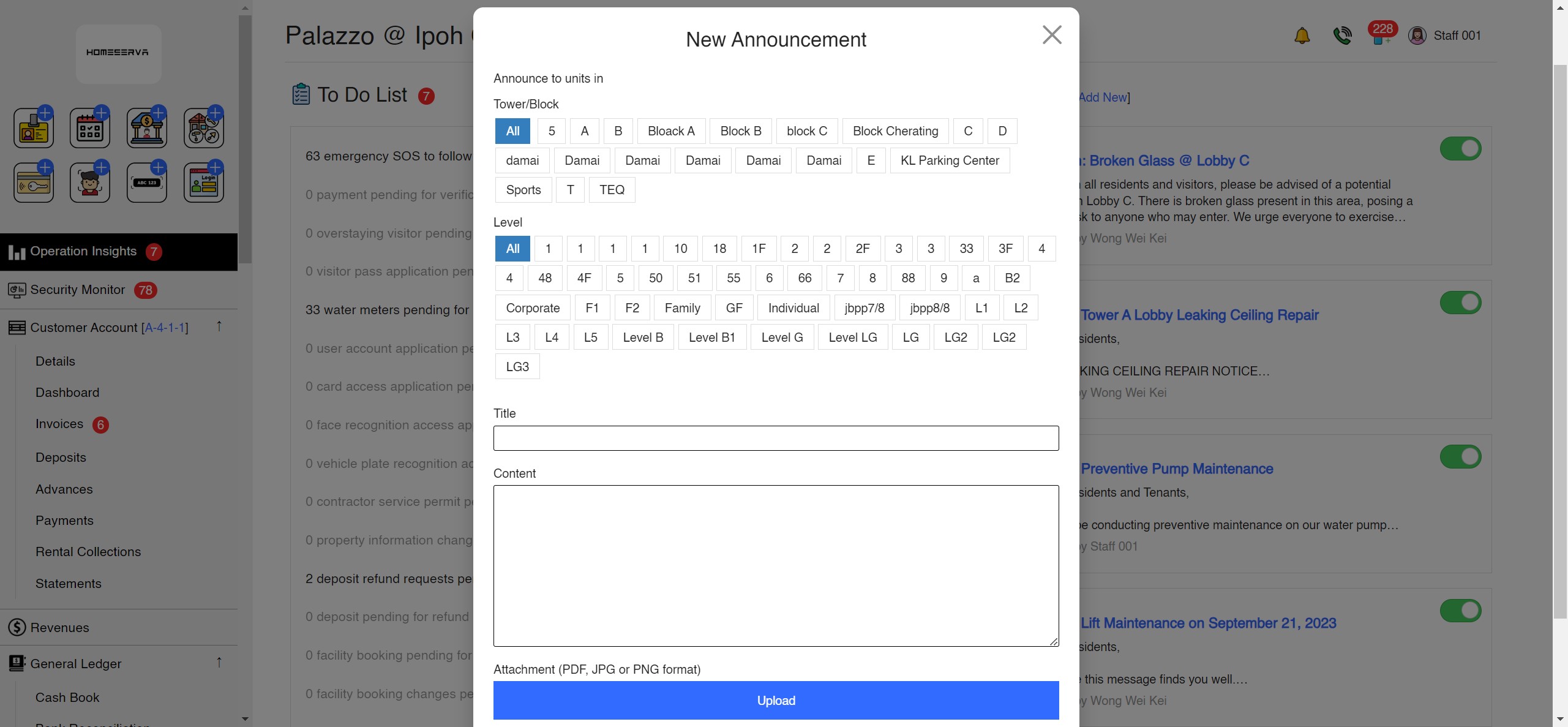 Announcements App Screenshot