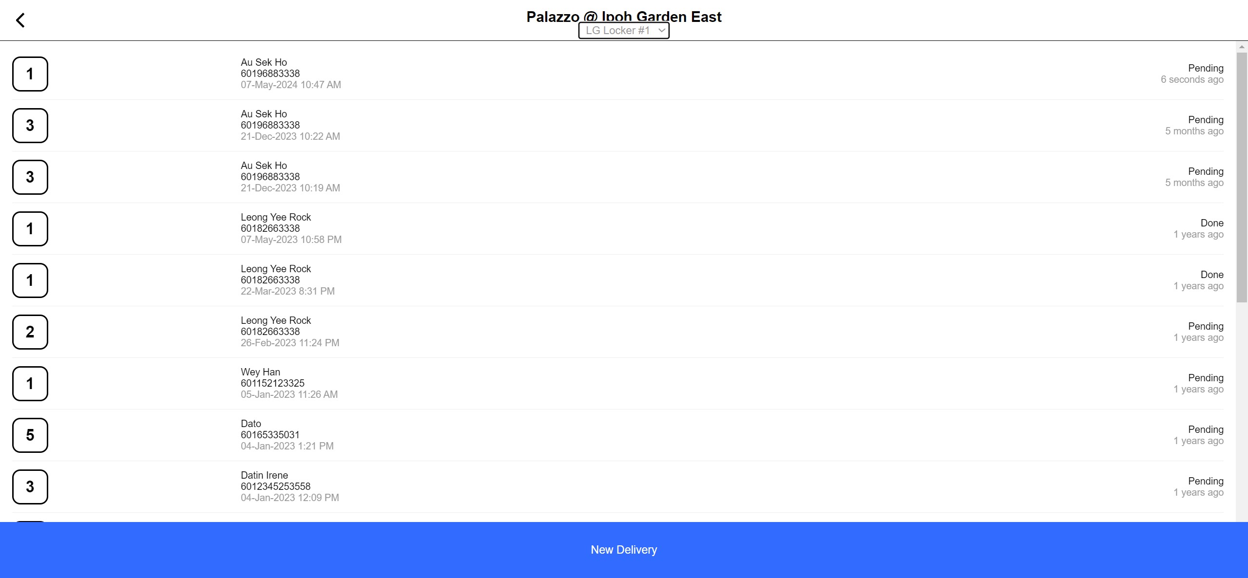 Smart Delivery Lockers App Screenshot