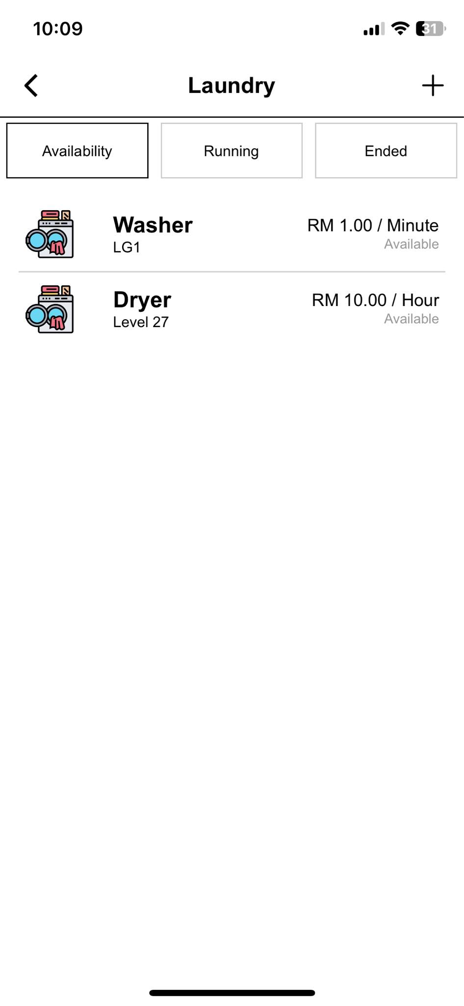 Self-Service Laundry App Screenshot