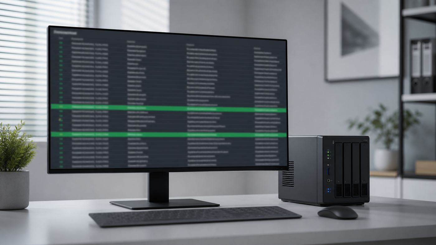 Terminal screen showing structured audit log entries with timestamps, identities and document access records