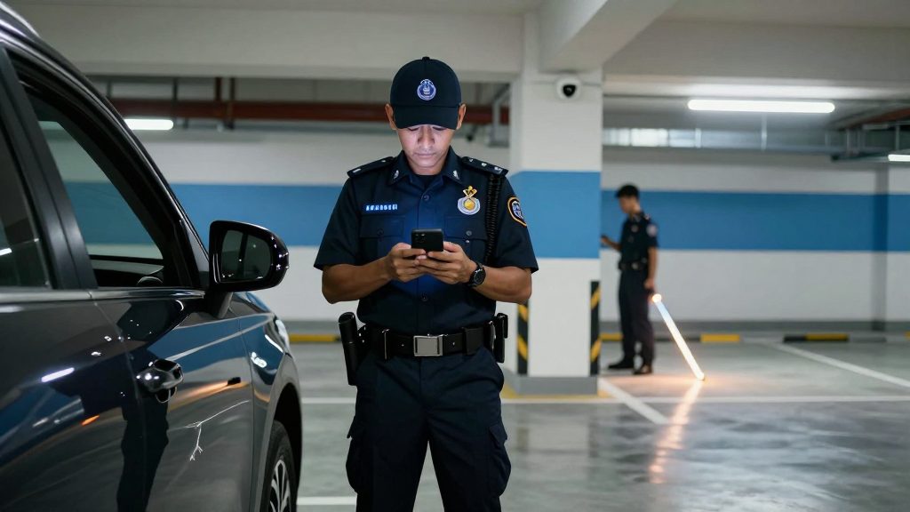 Incident Reports - security officers filing incident reports from the scene