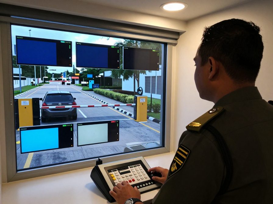 Vehicle Plate Recognition Access - Remote barrier opening by an authorised officer, recorded against the officer name