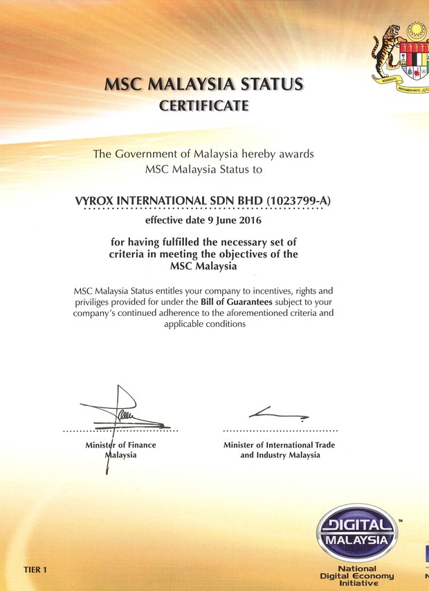 MSC Malaysia Status certificate
