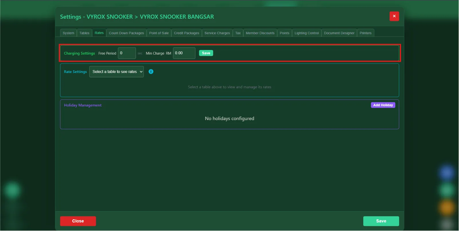 5.3 Charging Settings