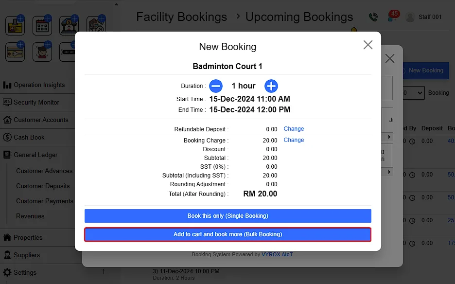 3.1.3. Single & Bulk Booking