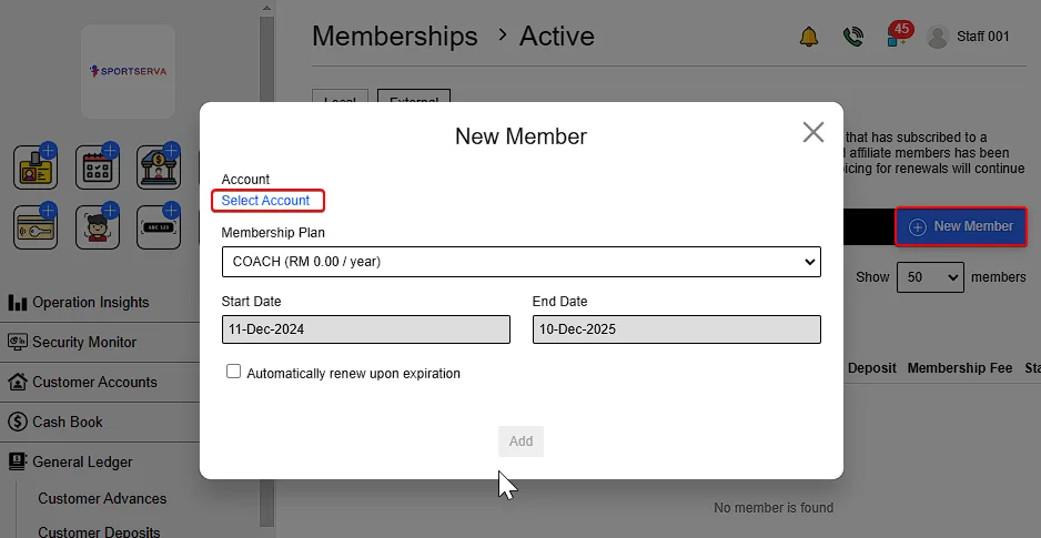 2.3. Add customer As Members
