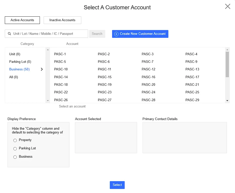 2.4 Select an Account & Billing Information