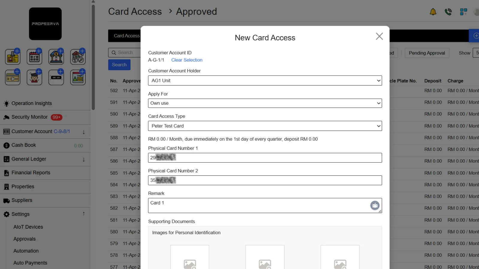 2.1 Add New Card Access