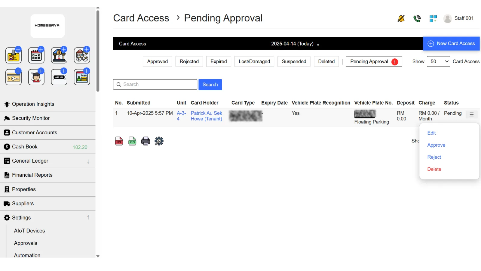 2.1 Add New Card Access
