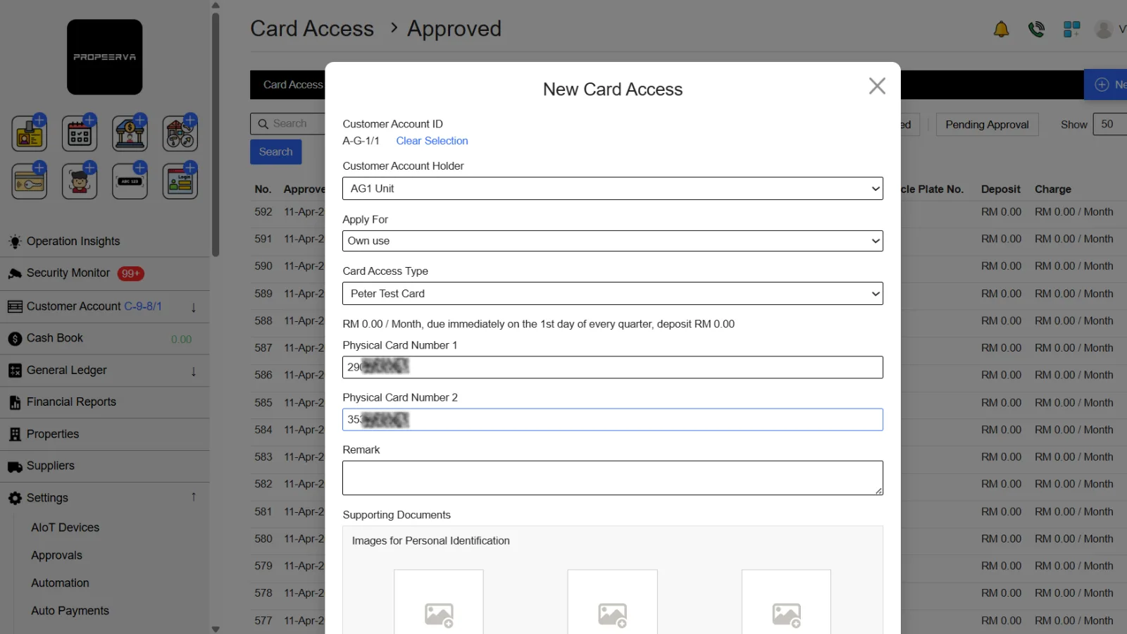 2.1 Add New Card Access