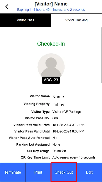 2.6. Share QR code to Visitor