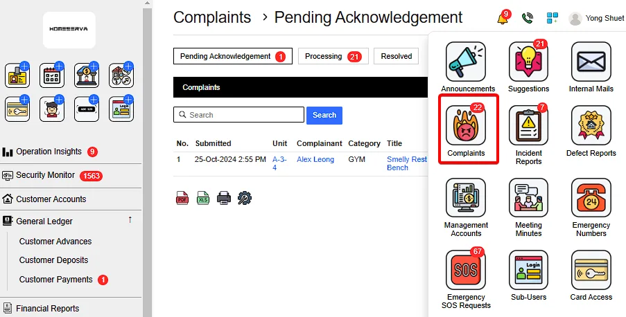 2.1. Add New Complaints