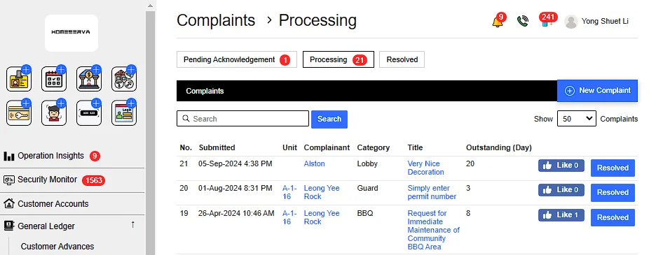 2.2. Acknowledge Process and Resolve Complaints