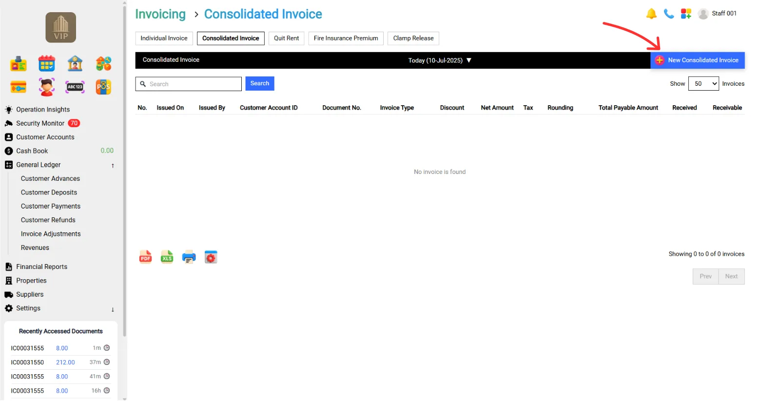4.2 Consolidate invoices