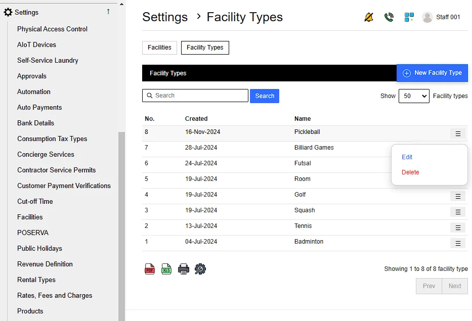 6. Edit Catagory and Items or Services
