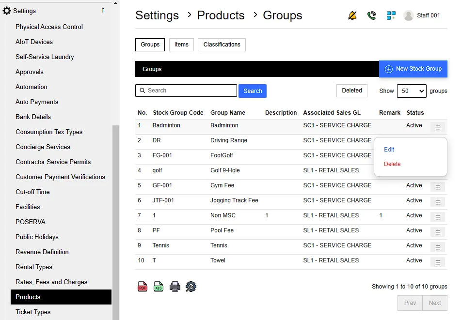 6. Edit Catagory and Items or Services