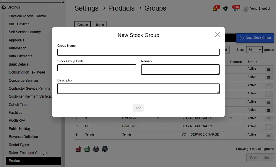 2.1. Add New Stock Group