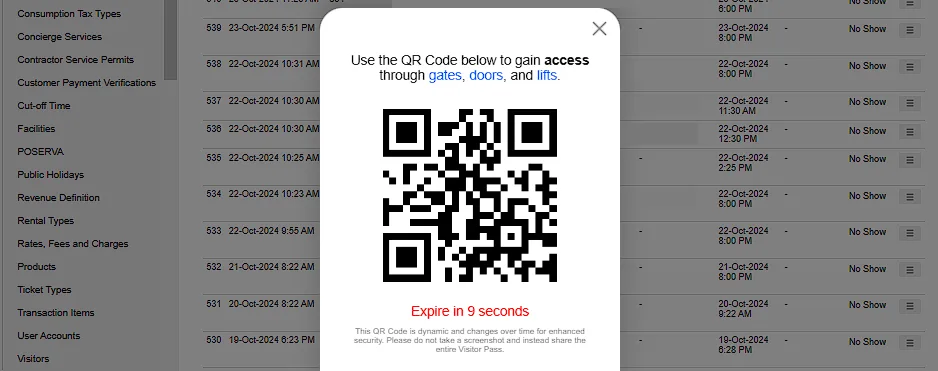 2.6. Share QR code to Visitor