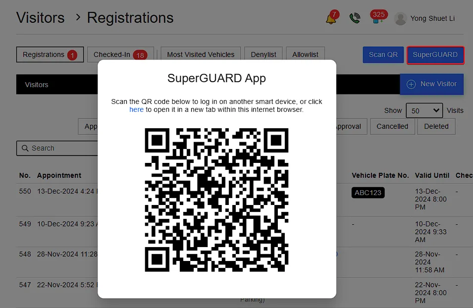 2.6. Share QR code to Visitor