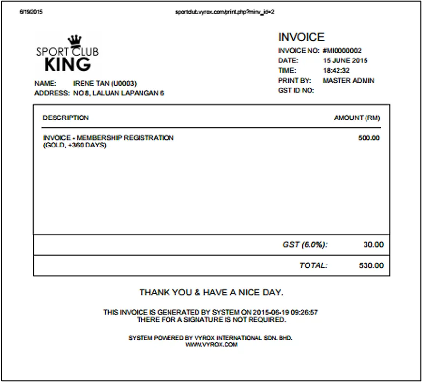 4.4 Invoicing Members