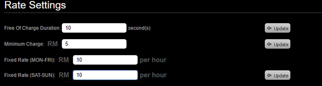 = 10.5. Rate Settings: Setting up fixed rate for all tables