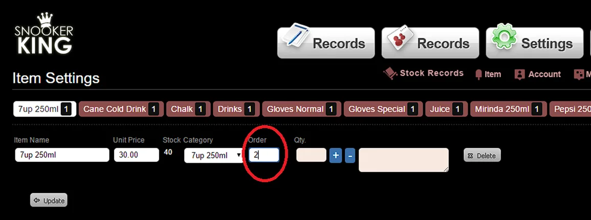 11.4. Arrange the item order in the counter