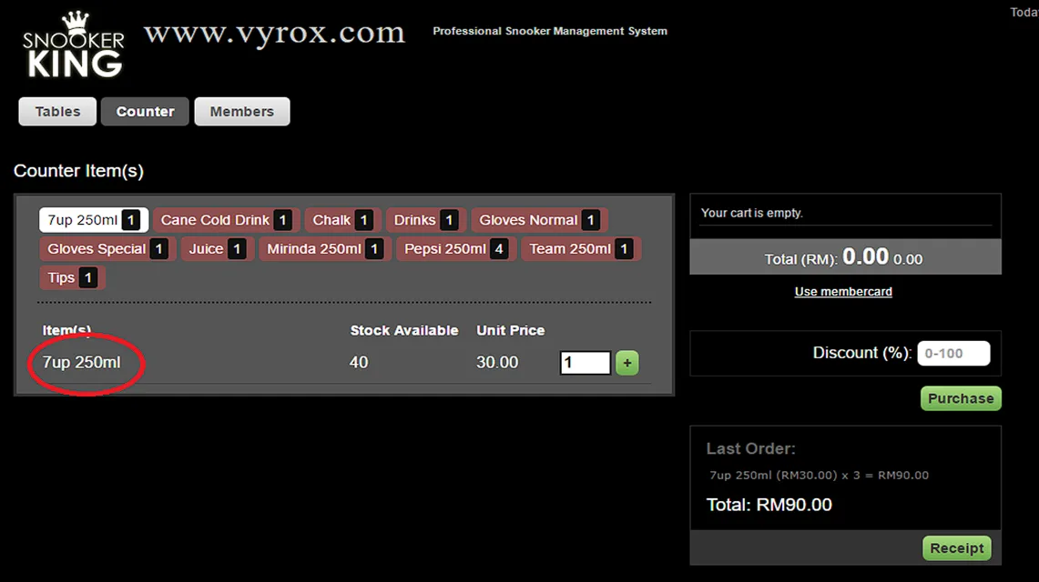 11.4. Arrange the item order in the counter