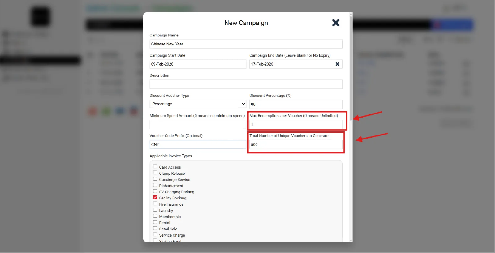 1.2.1 Create Campaign Maximum Redemptions Per Voucher