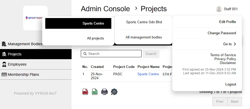 2.1. Access the Facility Management Dashboard