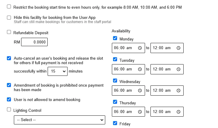 2.6. Configure Booking Policies and Operational Settings