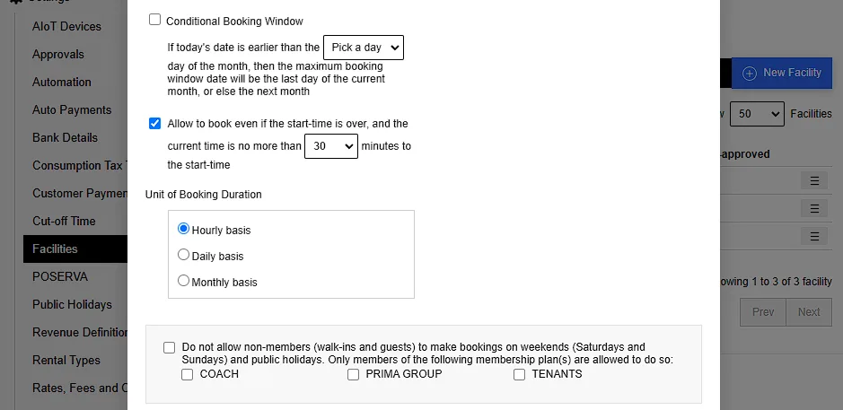 2.9. Customize Booking Rules and Access Restrictions