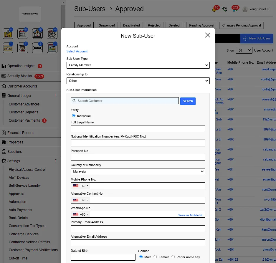 2.1 Add New Sub-User