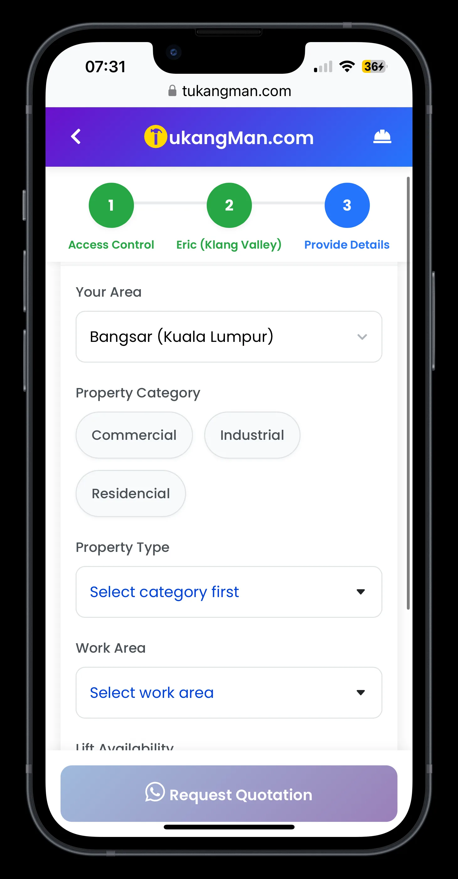 3. Provide Service Request Details