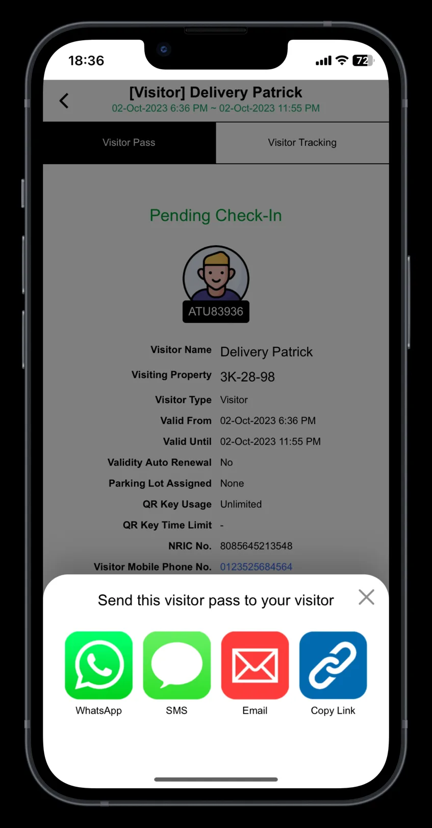 Step 2: Share Visitor Pass